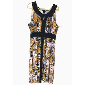 Dress Me Up Maxi Dress Women 3X Feminine Slinky Knit Gold Chains Floral Baroque